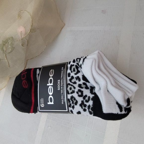 1503 bebe Socks 6 pairs Size Shoes 4-10 - Picture 1 of 5